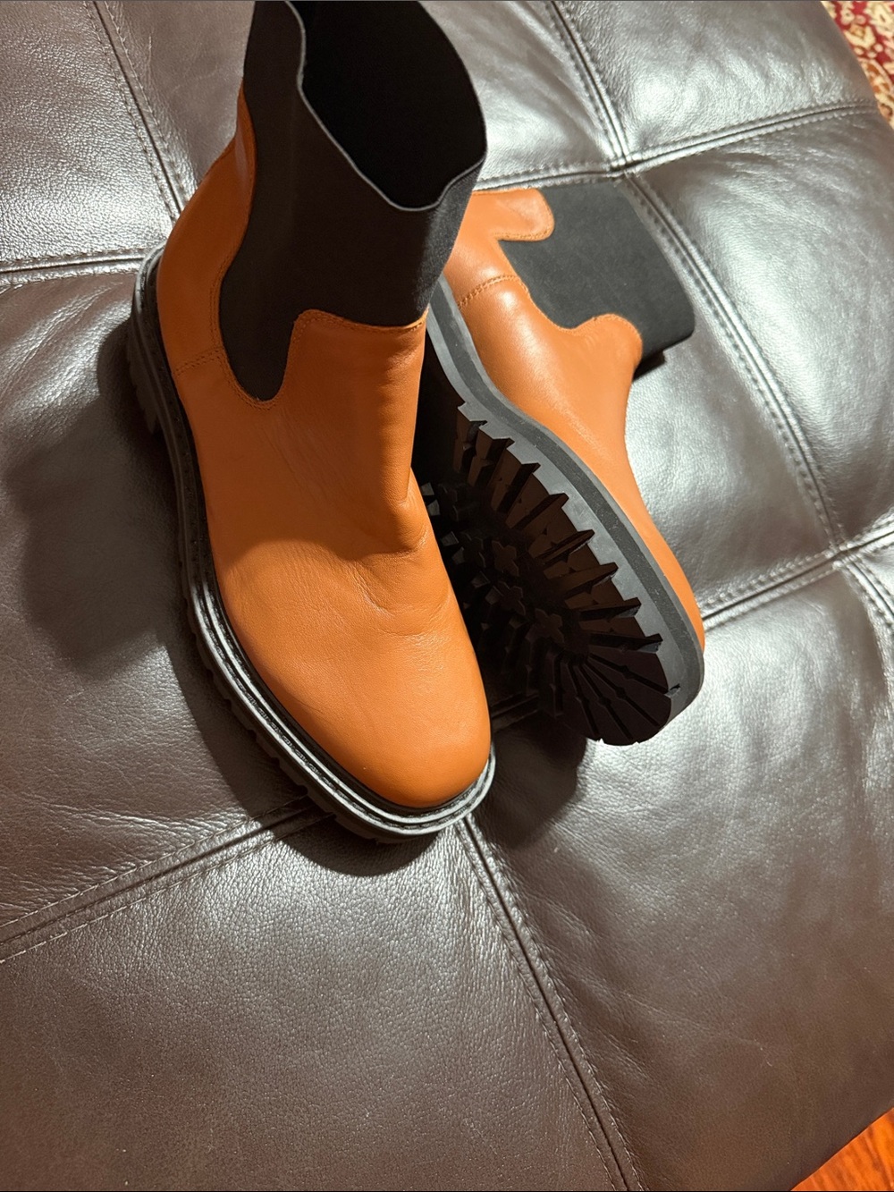 Women Boots in Orange and Black
